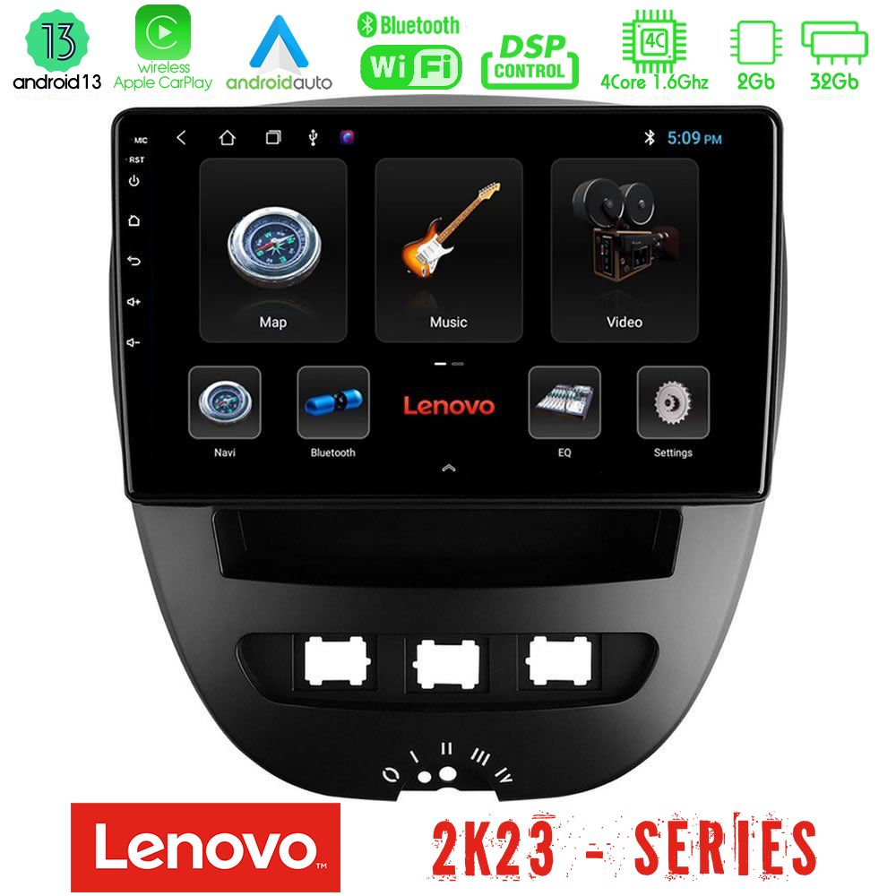 Lenovo car pad Toyota Aygo/citroen C1/peugeot 107 4core Android 13 2+32gb Navigation Multimedia Tablet 10 u-len-Ty0866