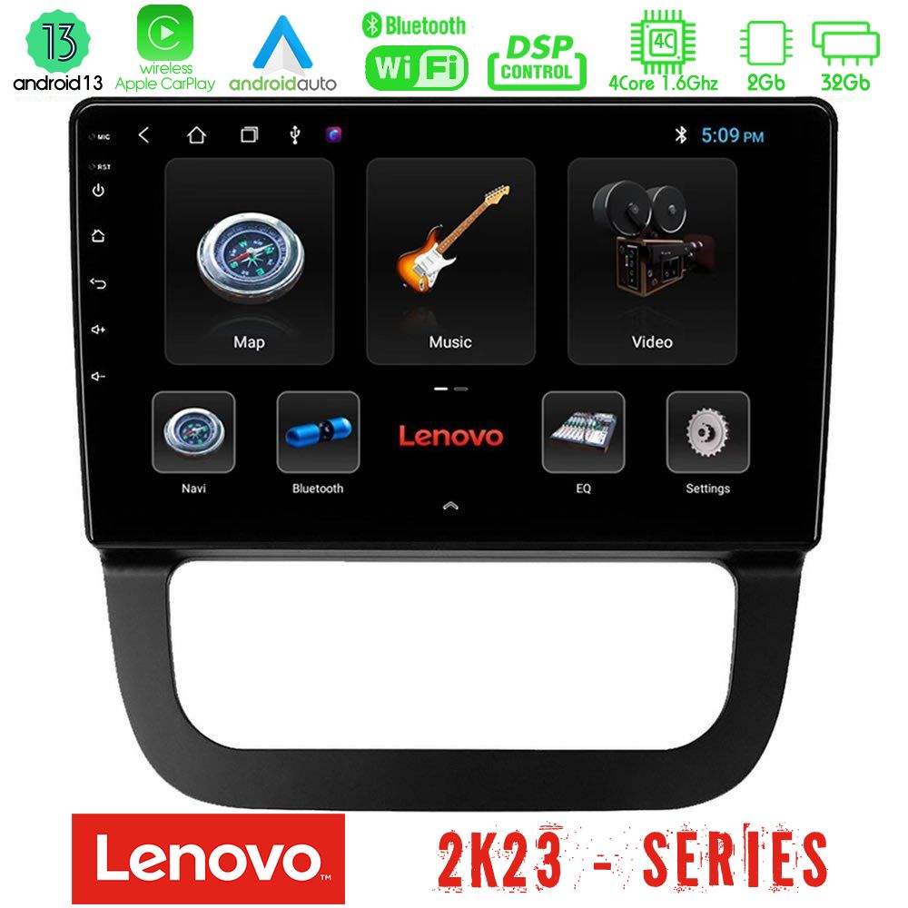 Lenovo car pad vw Jetta 4core Android 13 2+32gb Navigation Multimedia Tablet 10 u-len-Vw087t