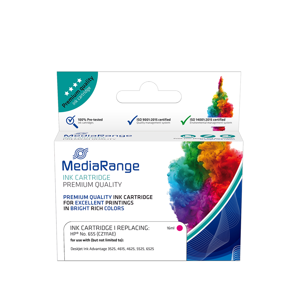 Inkjet MEDIARANGE Συμβατό για Εκτυπωτές HP (Magenta) (No.655) (CZ111AE) (MRHP655M)