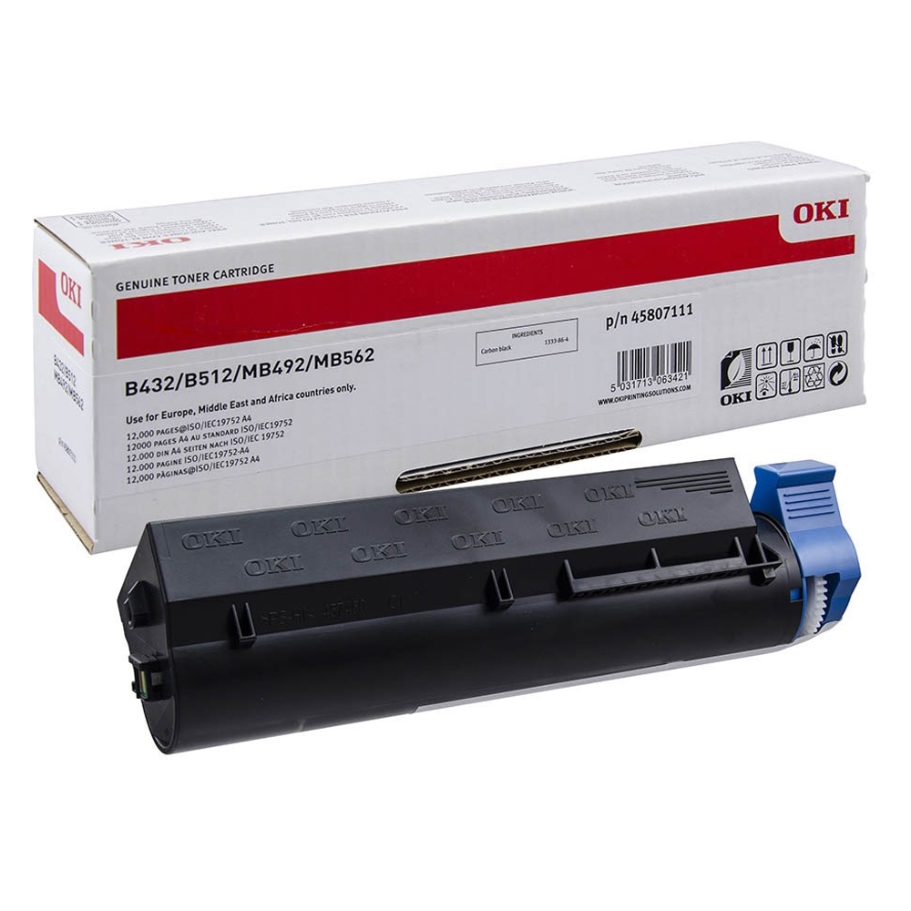 OKI B432/B512/MB492/MB562 TONER BLACK EHC 12k (45807111) (OKI-B432-B)