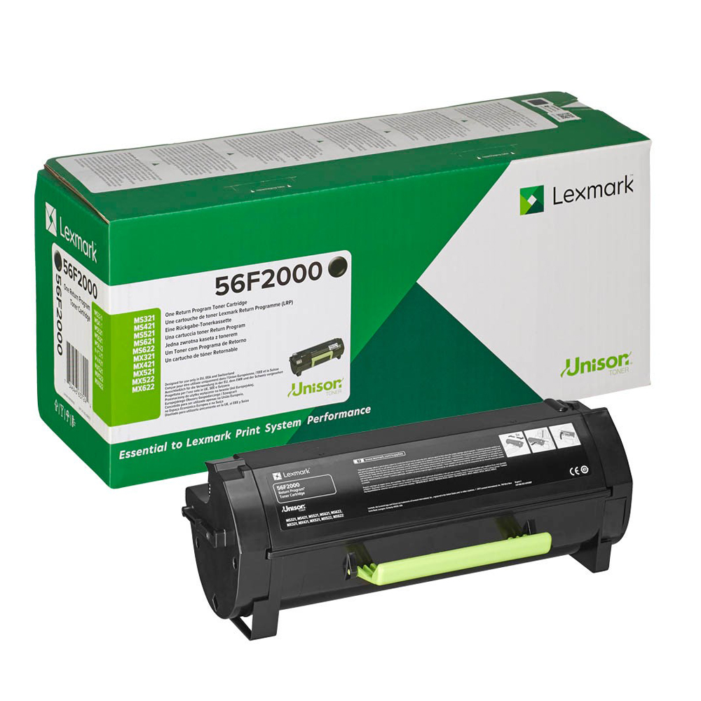 LEXMARK MS/MX 321/421/521/522/621/622 TONER BLACK 6K (56F2000) (LEX56F2000)