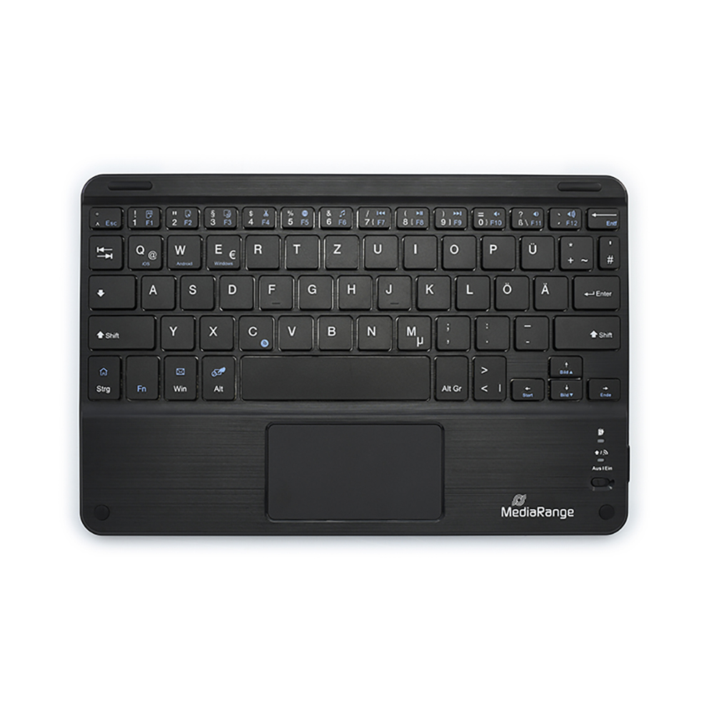 MediaRange Compact-sized Bluetooth Keyboard with 78 ultraflat keys and touchpad (Black) (MROS130-GR)