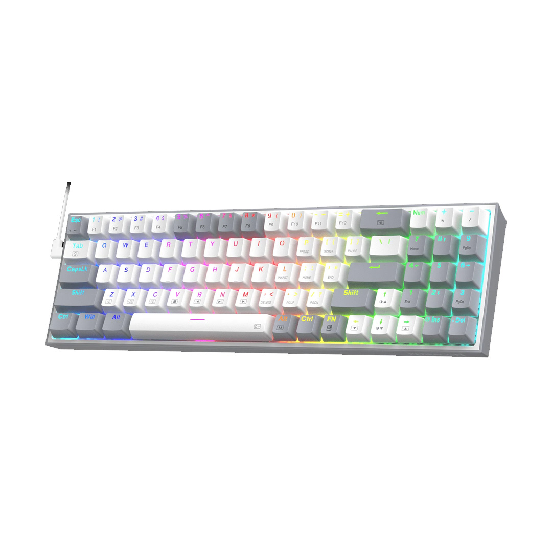 Gaming πληκτρολόγιο - Redragon K628WG-RGB Pollux (White/Grey)