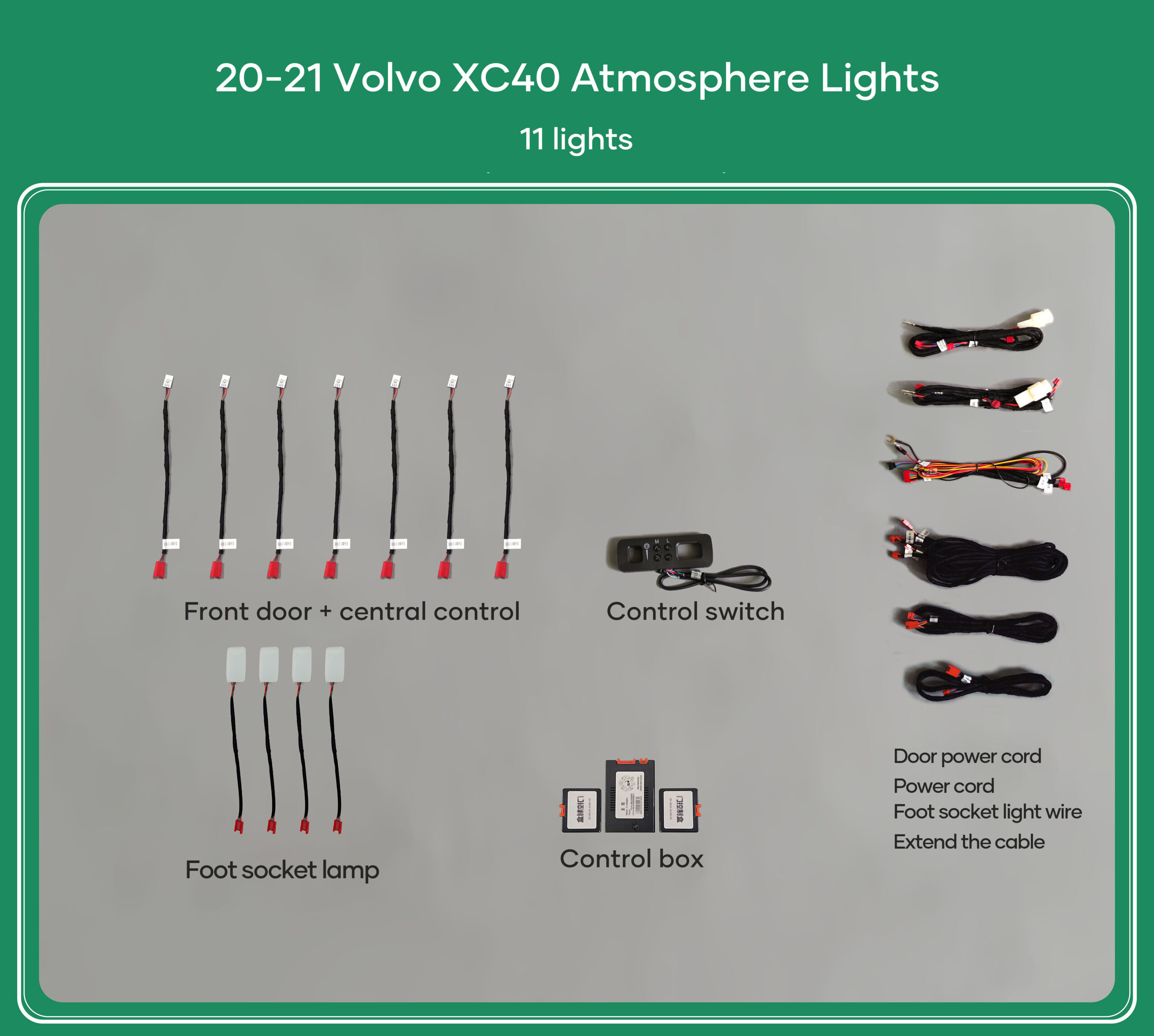 Digital iQ Ambient Light Volvo XC40 mod. 2018>, 11 Lights, 64 Colors