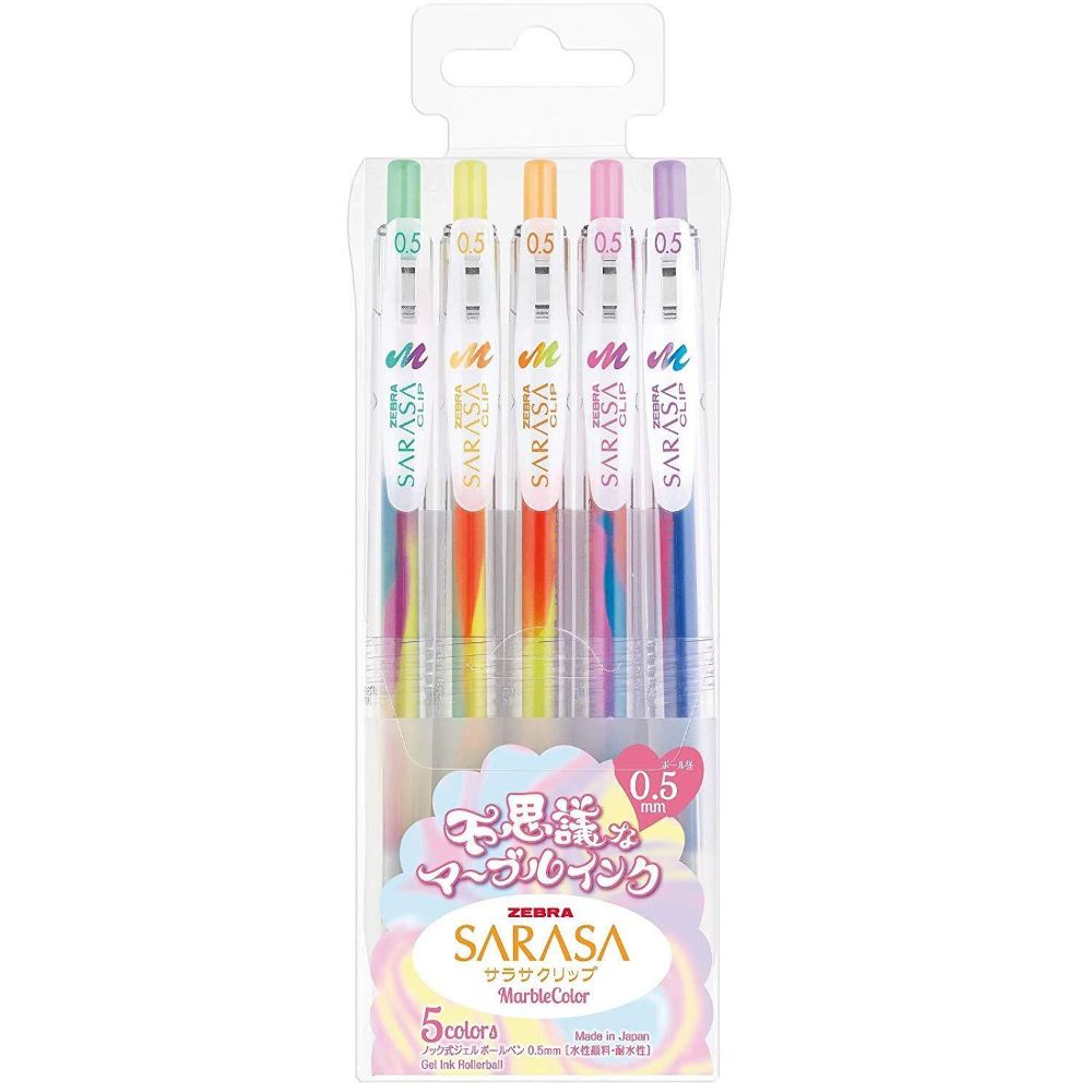 Zebra Sarasa Clip 0.5 Marble Color 5 Color Pen Set (ZB-16920) (ZEB16920)