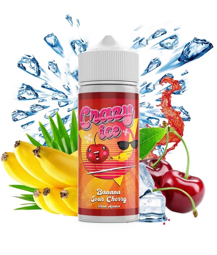 Steam City Crazy Ice Banana Sour Cherry Flavour Shot 120ml