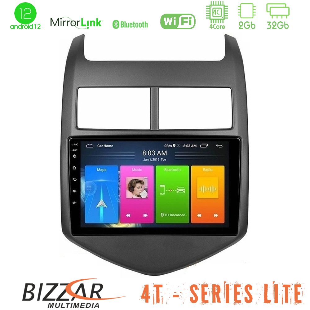 Bizzar 4t Series Chevrolet Aveo 2011-2017 4core Android12 2+32gb Navigation Multimedia Tablet 9 u-lvb-Cv0243