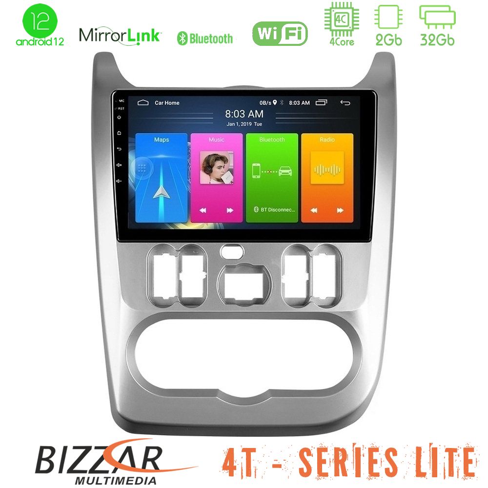 Bizzar 4t Series Dacia Duster/sandero/logan 4core Android12 2+32gb Navigation Multimedia Tablet 9 u-lvb-Dc0766