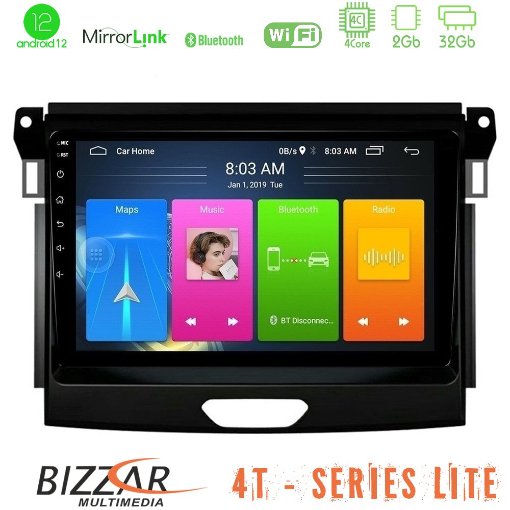 Bizzar 4t Series Ford Ranger 2017-2022 4core Android12 2+32gb Navigation Multimedia Tablet 9 u-lvb-Fd0617
