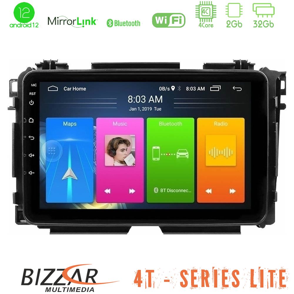 Bizzar 4t Series Honda hr-v 4core Android12 2+32gb Navigation Multimedia Tablet 9 u-lvb-Hd0285