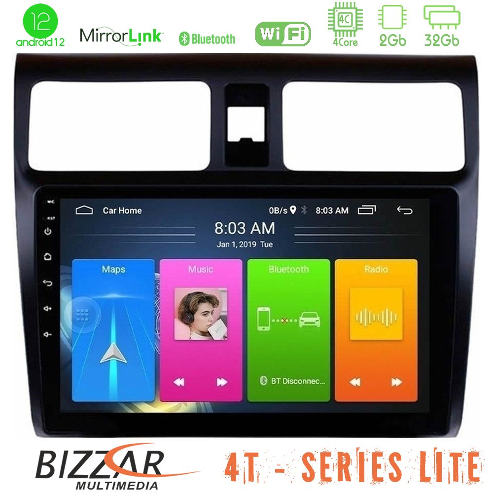 Bizzar 4t Series Suzuki Swift 2005-2010 4core Android12 2+32gb Navigation Multimedia Tablet 10 u-lvb-Sz0255