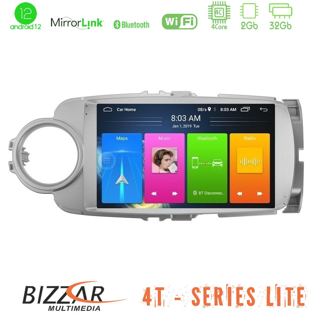 Bizzar 4t Series Toyota Yaris 4core Android12 2+32gb Navigation Multimedia Tablet 9 u-lvb-Ty1777