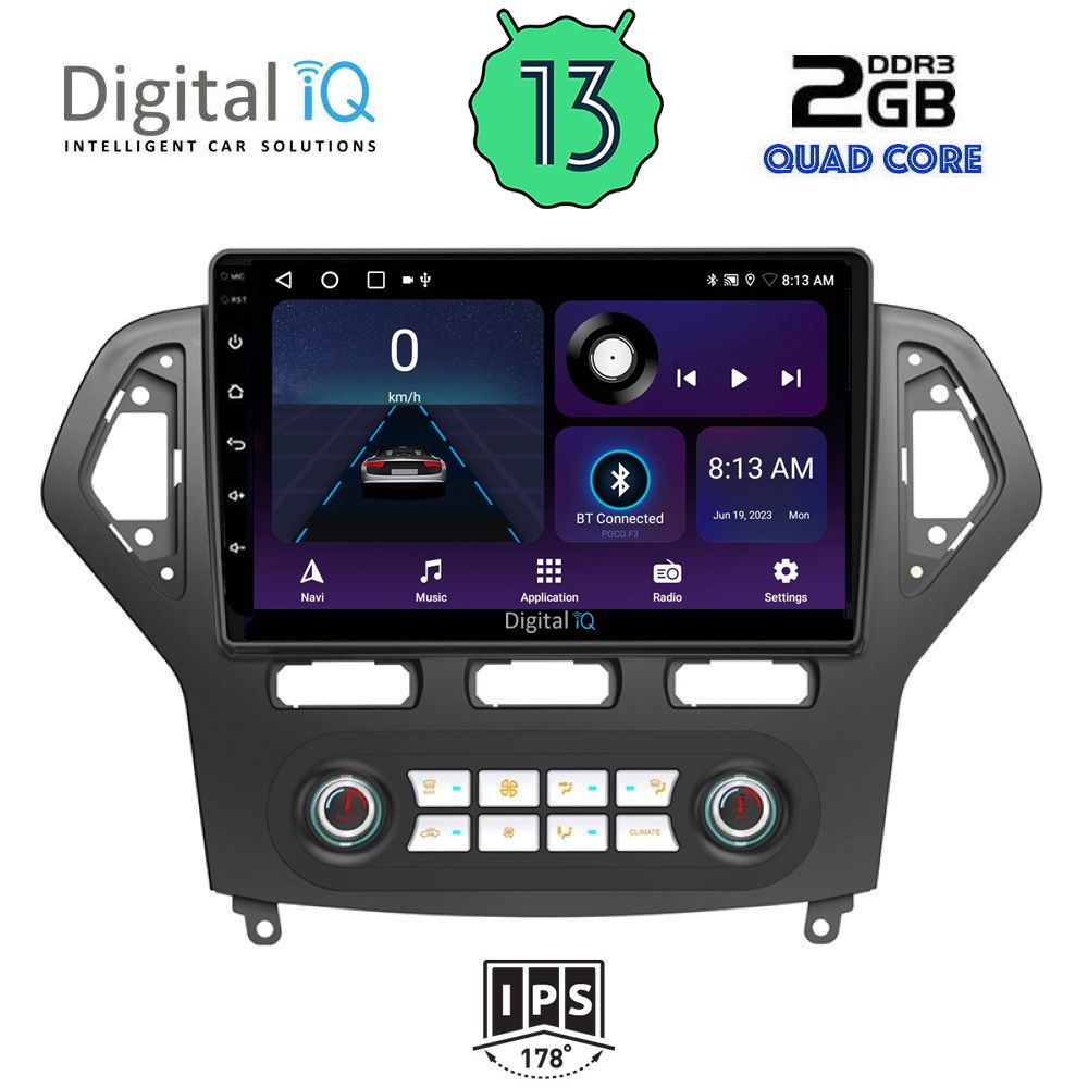 DIGITAL IQ BXB 1162_GPS CLIMA (10inc) MULTIMEDIA TABLET OEM FORD MONDEO mod. 2007-2011