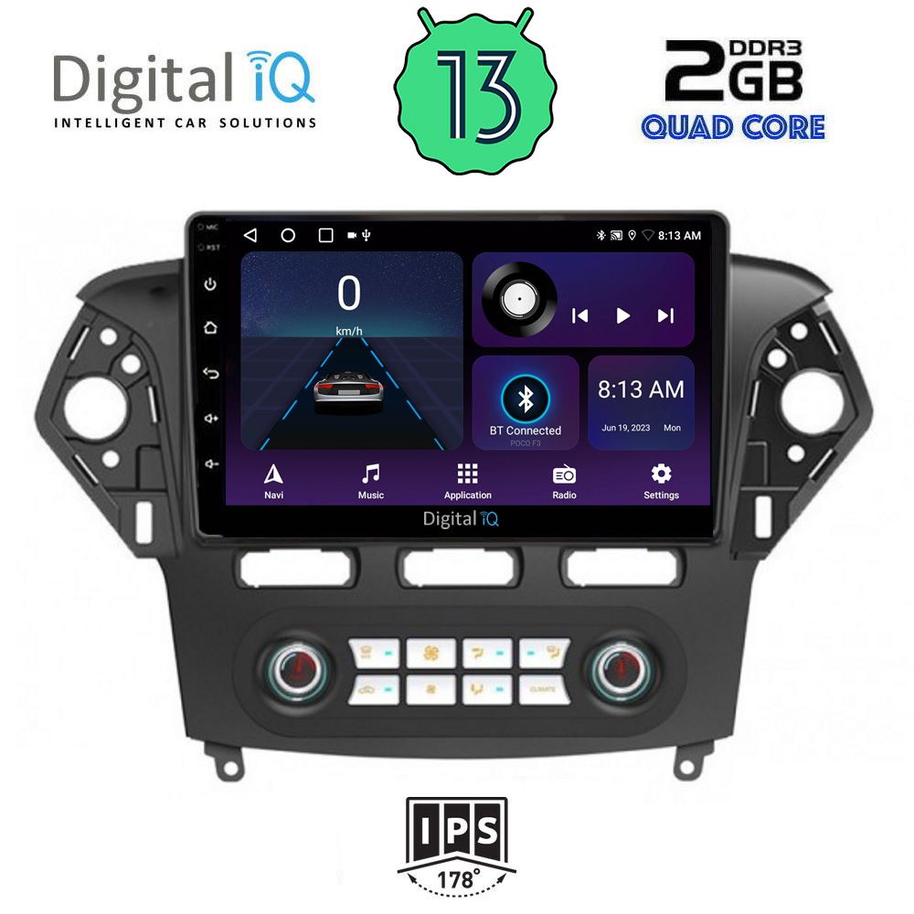 DIGITAL IQ BXB 1163_GPS CLIMA (10inc) MULTIMEDIA TABLET OEM FORD MONDEO mod. 2011-2013