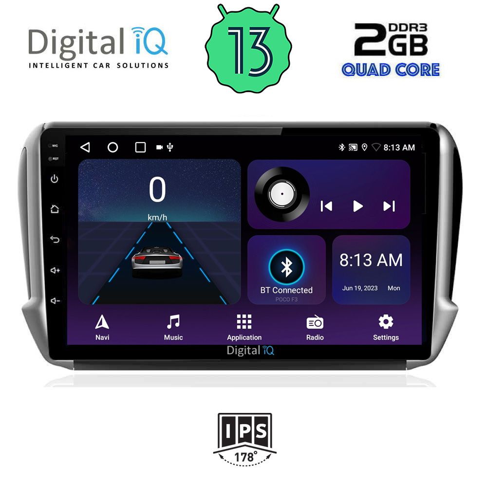 DIGITAL IQ BXB 1508_GPS (10inc) MULTIMEDIA TABLET OEM PEUGEOT 208-2008 mod. 2012-2021