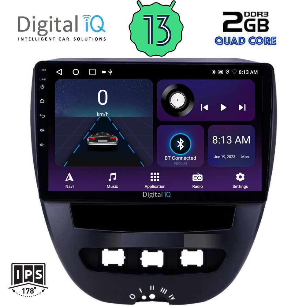 DIGITAL IQ BXB 1707_GPS (10inc) MULTIMEDIA TABLET OEM CITROEN C1-PEUGEOT 107-TOYOTA AYGO mod. 2005-2014