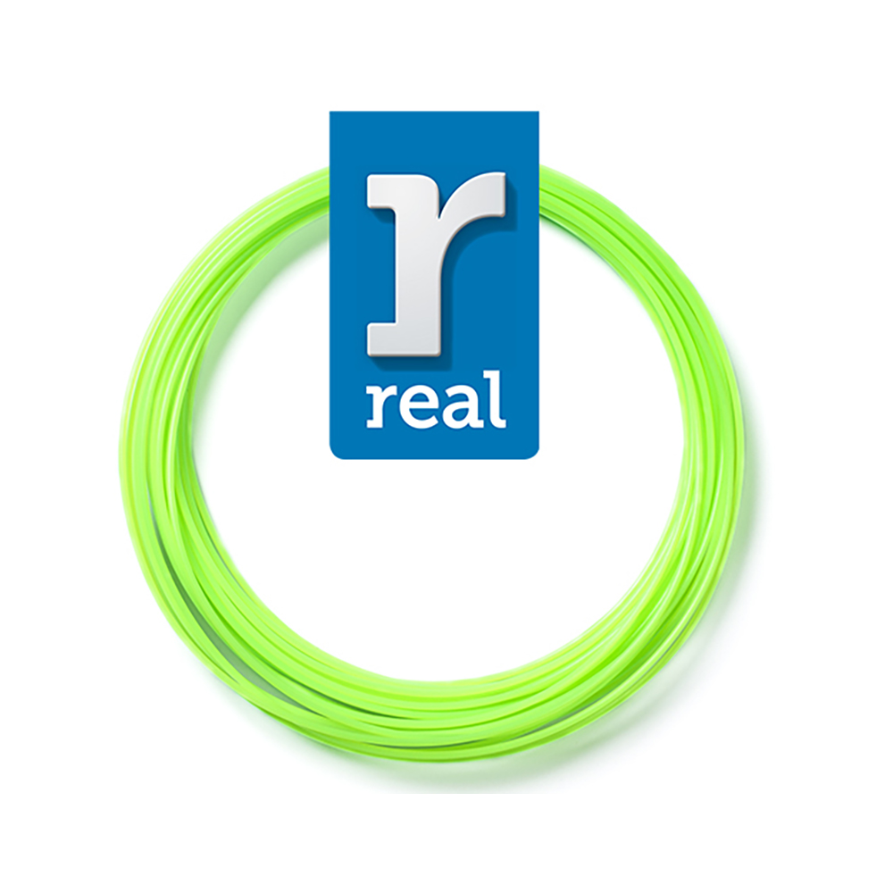 REAL PLA 3D PEN Filament Fluorescent Green 10 m - 1.75 mm (REAL3DPFPLFAGREEN10MM175)