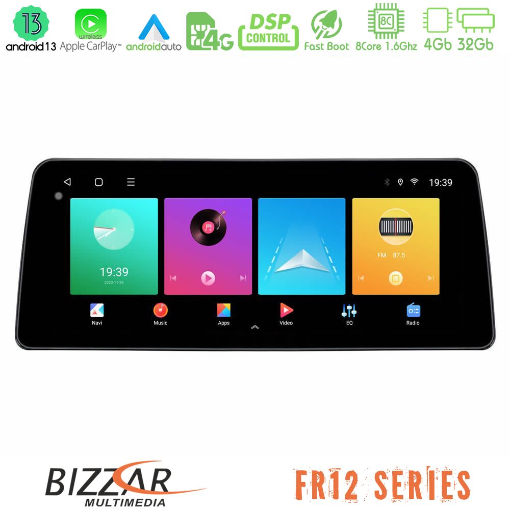 Bizzar car pad Fr12 Series Isuzu d-max 2007-2011 8core Android 12 4+32gb Navigation Multimedia Tablet 12.3 u-Fr12-Iz0770