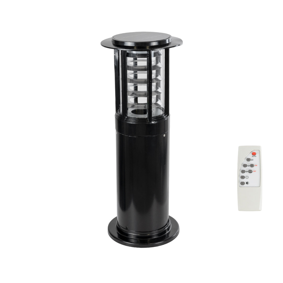 GloboStar® SOLARMIS 90536 LED Solar Bollard Light Κολωνάκι Κήπου Εξωτερικού Χώρου 10W 180lm 120° με Ενσωματωμένο Φωτοβολταϊκό Panel 6V 5W & Επαναφορτιζόμενη Μπαταρία Li-ion 3.2V 6000mAh με Αισθητήρα Ημέρας-Νύχτας - Αδιάβροχο IP65 Φ22 x Υ59cm CCT Ψυχρό-Φυσ