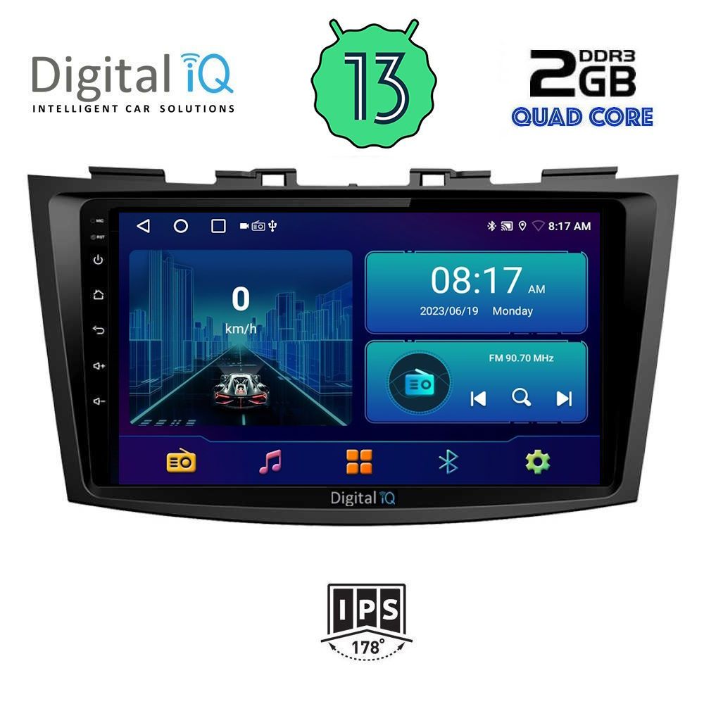 DIGITAL IQ BXB 1685_GPS (9inc) MULTIMEDIA TABLET OEM SUZUKI SWIFT mod. 2011-2016