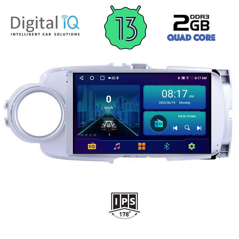 DIGITAL IQ BXB 1737_GPS (9inc) MULTIMEDIA TABLET OEM TOYOTA YARIS mod. 2011-2020