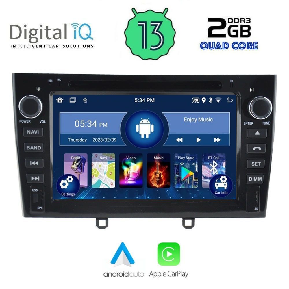 DIGITAL IQ MSD 083_CPA (7” DECK) MULTIMEDIA OEM PEUGEOT 308 mod. 2007-2012