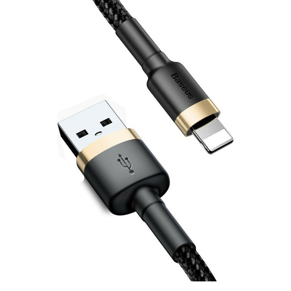 Baseus Lightning Cafule Cable 2A, 3m Gold/Black (CALKLF-RV1) (BASCALKLF-RV1)