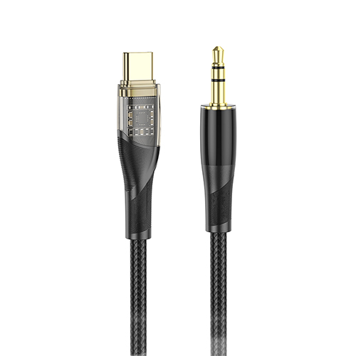 LAMTECH AUDIO CABLE TYPE-C TO 3.5MM JACK BLACK 1M