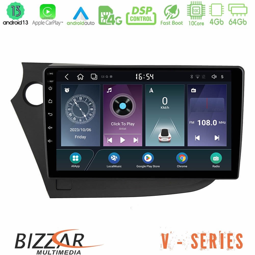 Bizzar v Series Honda Insight 2009-2015 10core Android13 4+64gb Navigation Multimedia Tablet 9 u-v-Hd0821
