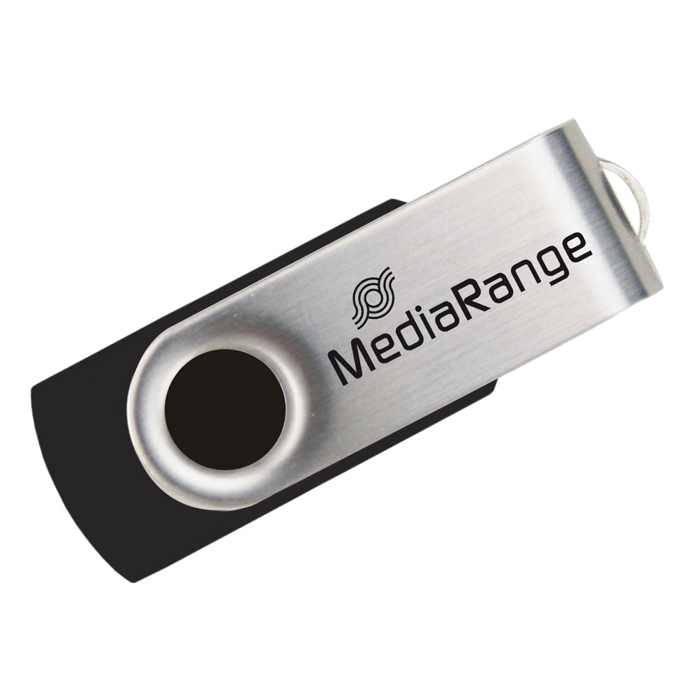 MediaRange USB 2.0 Flash Drive 64GB (Black/Silver) (MR912)