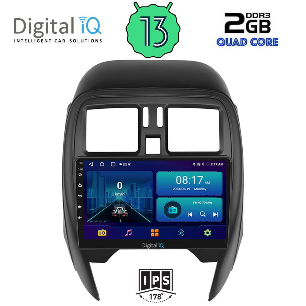 DIGITAL IQ BXB 1459_GPS (SQUARE) (9inc) MULTIMEDIA TABLET OEM NISSAN MICRA mod. 2010-2014