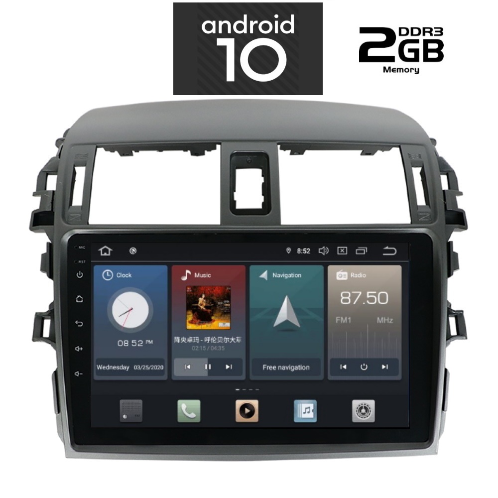 IQ-AN X1255_GPS (9inc). TOYOTA COROLLA 4Doors mod. 2007-2012