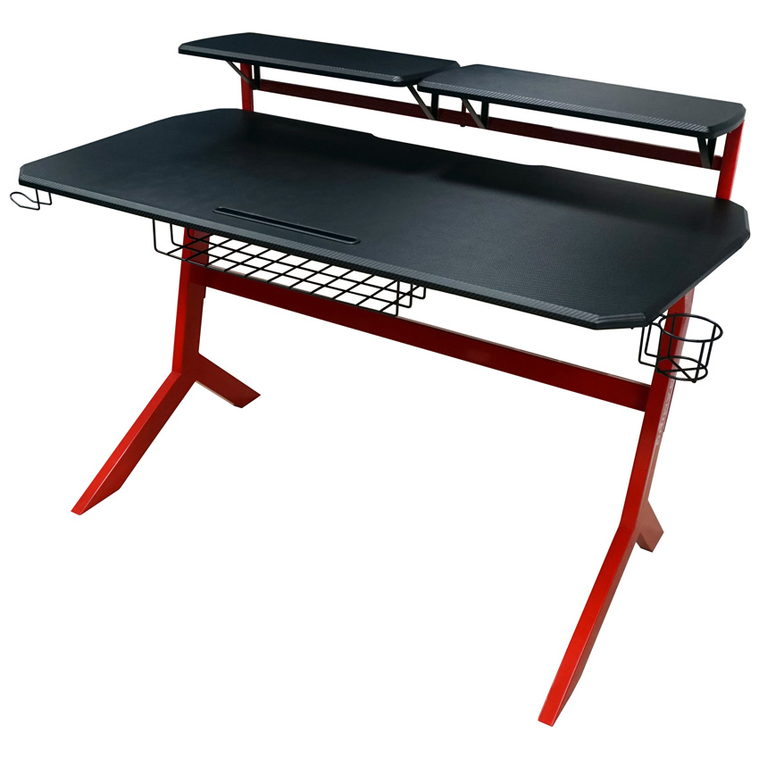 LC-POWER GAMING DESK WITH EXTRA SHELVES BLACK/RED