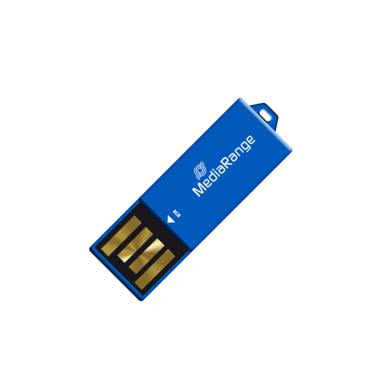 MediaRange USB 2.0 Nano Flash Drive Paper-clip stick 8GB (Blue) (MR975)