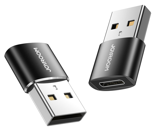 JOYROOM αντάπτορας USB σε USB USB-C S-H152, 480Mbps, μαύρος, 2τμχ
