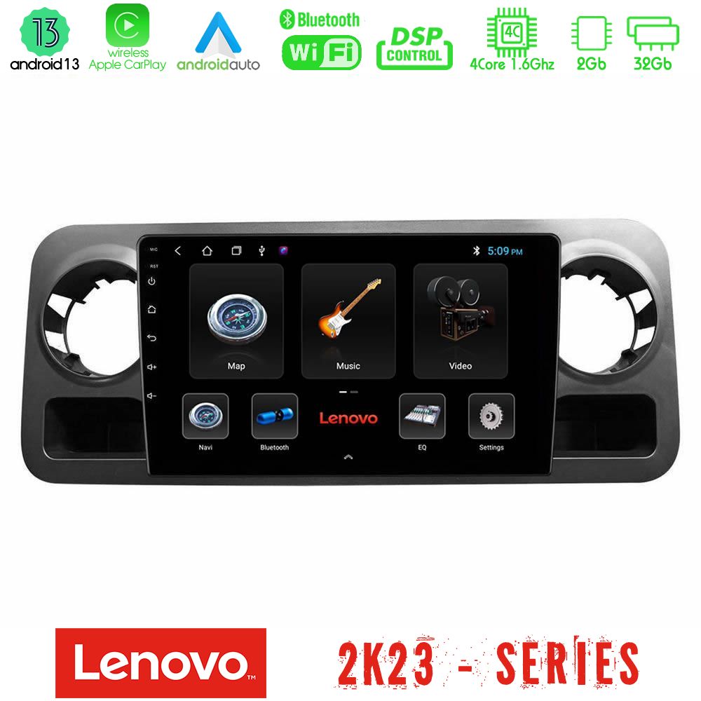 Lenovo car pad Mercedes Sprinter W907 4core Android 13 2+32gb Navigation Multimedia Tablet 10 u-len-Mb1463