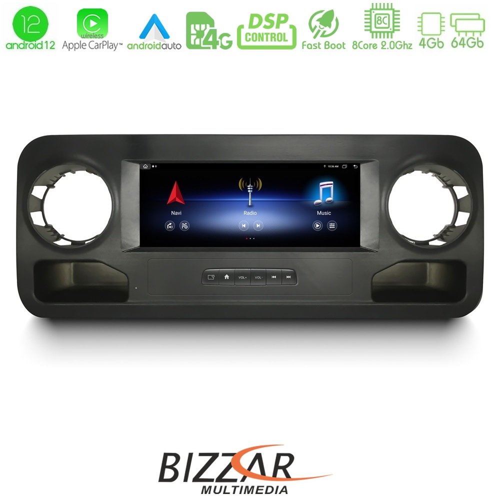 Bizzar oem Mercedes Sprinter W907 8core Android12 4+64gb Navigation Multimedia Tablet 10.25 (Oem Style) u-mr-Mb7826