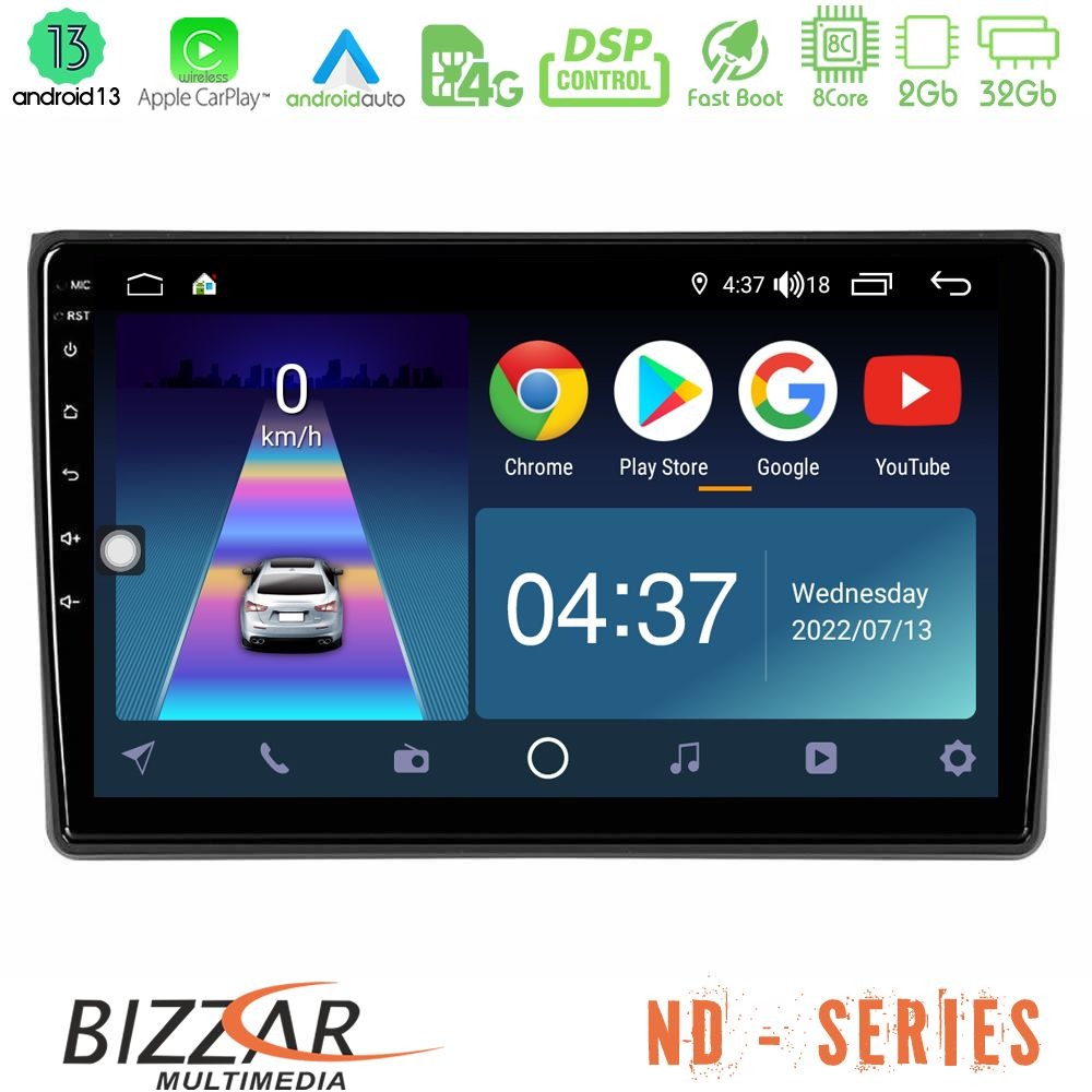 Bizzar nd Series 8core Android13 2+32gb Audi a4 b7 Navigation Multimedia Tablet 9 u-nd-Au0827