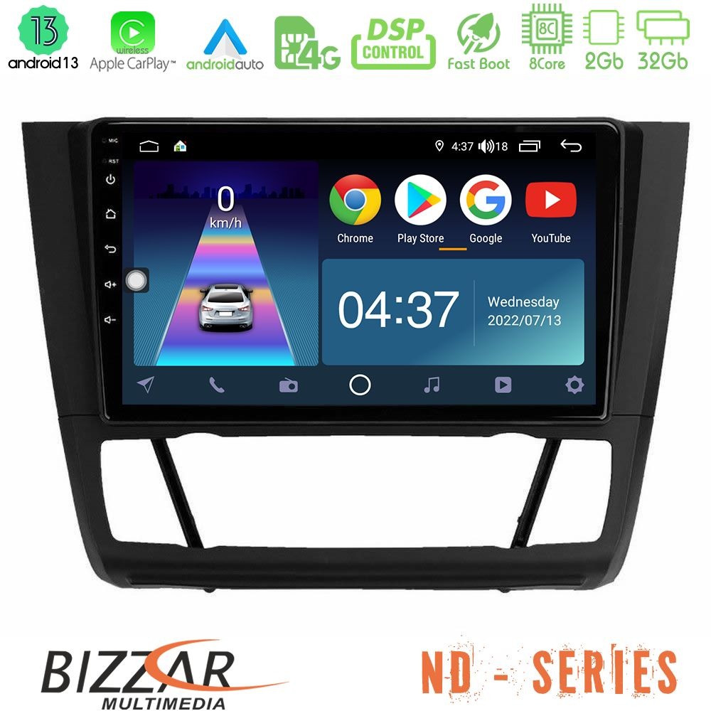 Bizzar nd Series 8core Android13 2+32gb bmw 1series E81/e82/e87/e88 (Auto A/c) Navigation Multimedia Tablet 9 u-nd-Bm1012