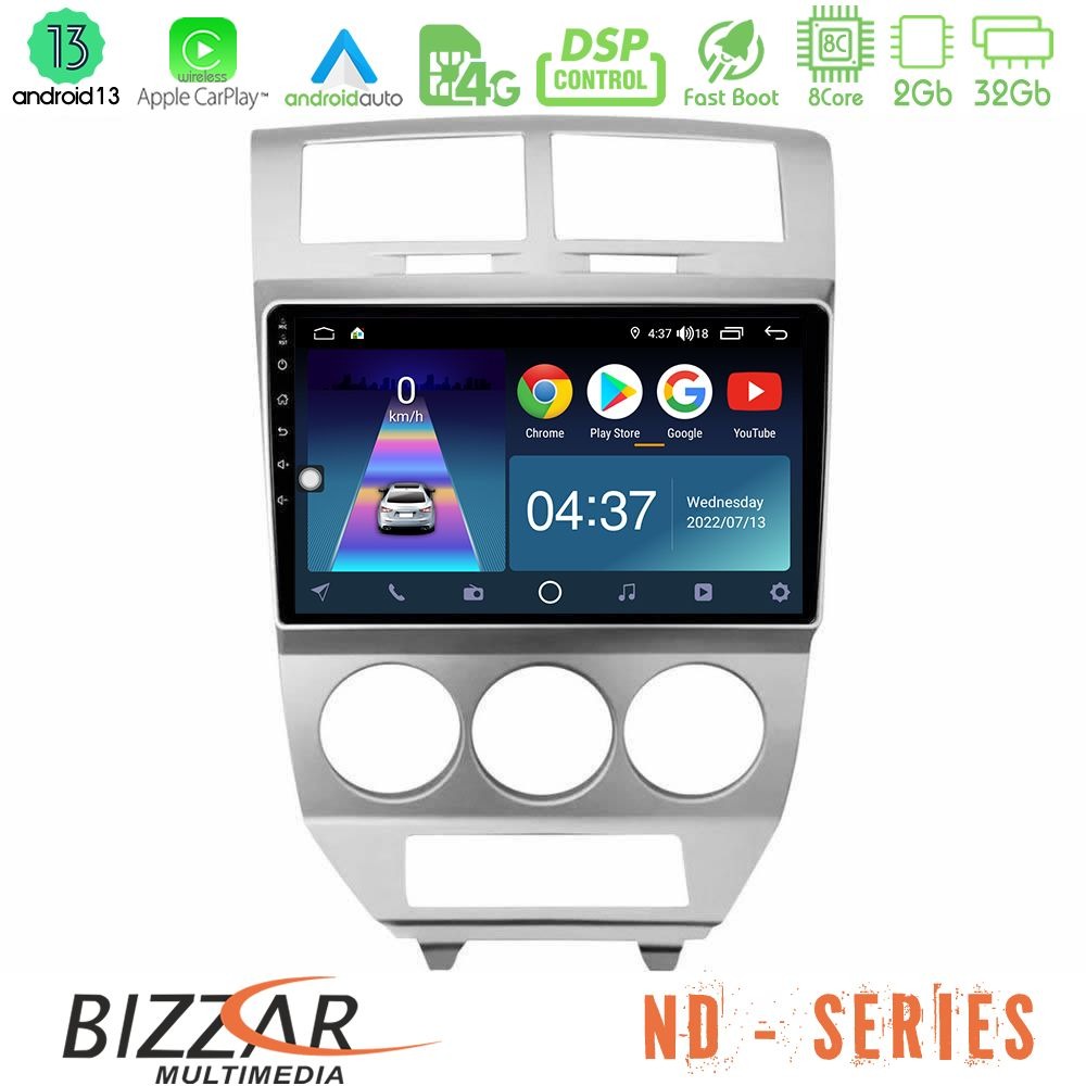 Bizzar nd Series 8core Android13 2+32gb Dodge Caliber 2006-2011 Navigation Multimedia Tablet 10 u-nd-Dg0707