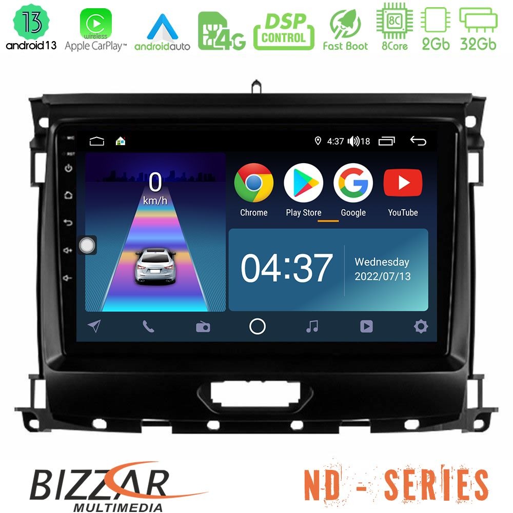 Bizzar nd Series 8core Android13 2+32gb Ford Ranger 2017-2022 Navigation Multimedia Tablet 9 u-nd-Fd0631