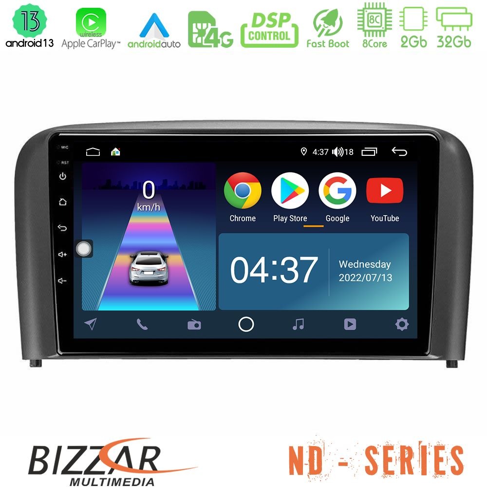 Bizzar nd Series 8core Android13 2+32gb Volvo s80 1998-2006 Navigation Multimedia Tablet 9 u-nd-Vl0971