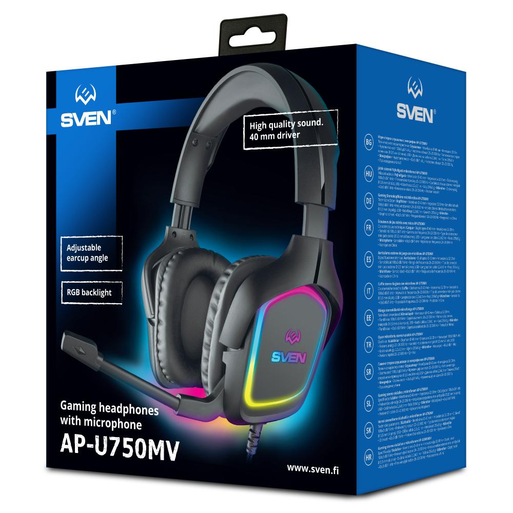 Sven Gaming Headphones With Microphone AP-U750MV Black (SV-020781)