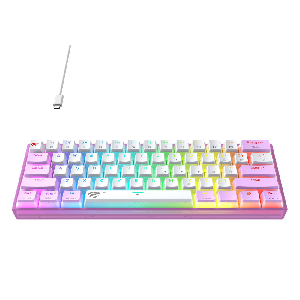 Gaming πληκτρολόγιο - Havit KB877L (Purple/White)