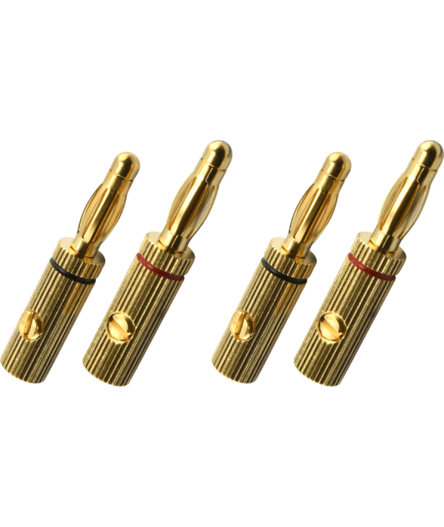 Oehlbach Banana Plugs Pin-B3 μέχρι 4 mm² Χρυσό (Σετ 4 τεμαχία) 11991