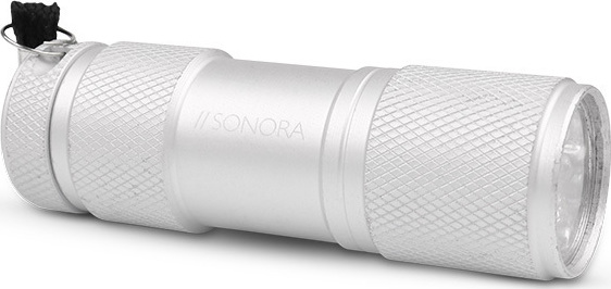 SONORA SILVER VERTEX Αλουμινένιος mini φακός 9 LEDS 30 lm σε ασημί χρώμα.
