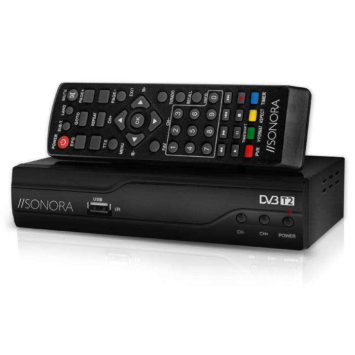 SONORA DVB T2-001 Επίγειος ψηφιακός δέκτης MPEG-4 υψηλής ευκρίνειας (FHD).