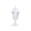GloboStar® SOLME 203-0220 Vintage Επιδαπέδιο Φωτιστικό Φαναράκι Μονόφωτο 1 x E27 IP44 Λευκό & Διάφανο Πλαστικό - Μ15 x Π15 x Υ38cm