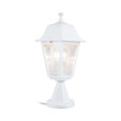 GloboStar® SOLME 203-0220 Vintage Επιδαπέδιο Φωτιστικό Φαναράκι Μονόφωτο 1 x E27 IP44 Λευκό & Διάφανο Πλαστικό - Μ15 x Π15 x Υ38cm