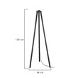 GloboStar® TRIPOD 203-0258 Μοντέρνο Επιδαπέδιο Φωτιστικό Μονόφωτο 1 x E27 IP20 Μαύρο Ξύλο - Μ38 x Π38 x Υ120cm